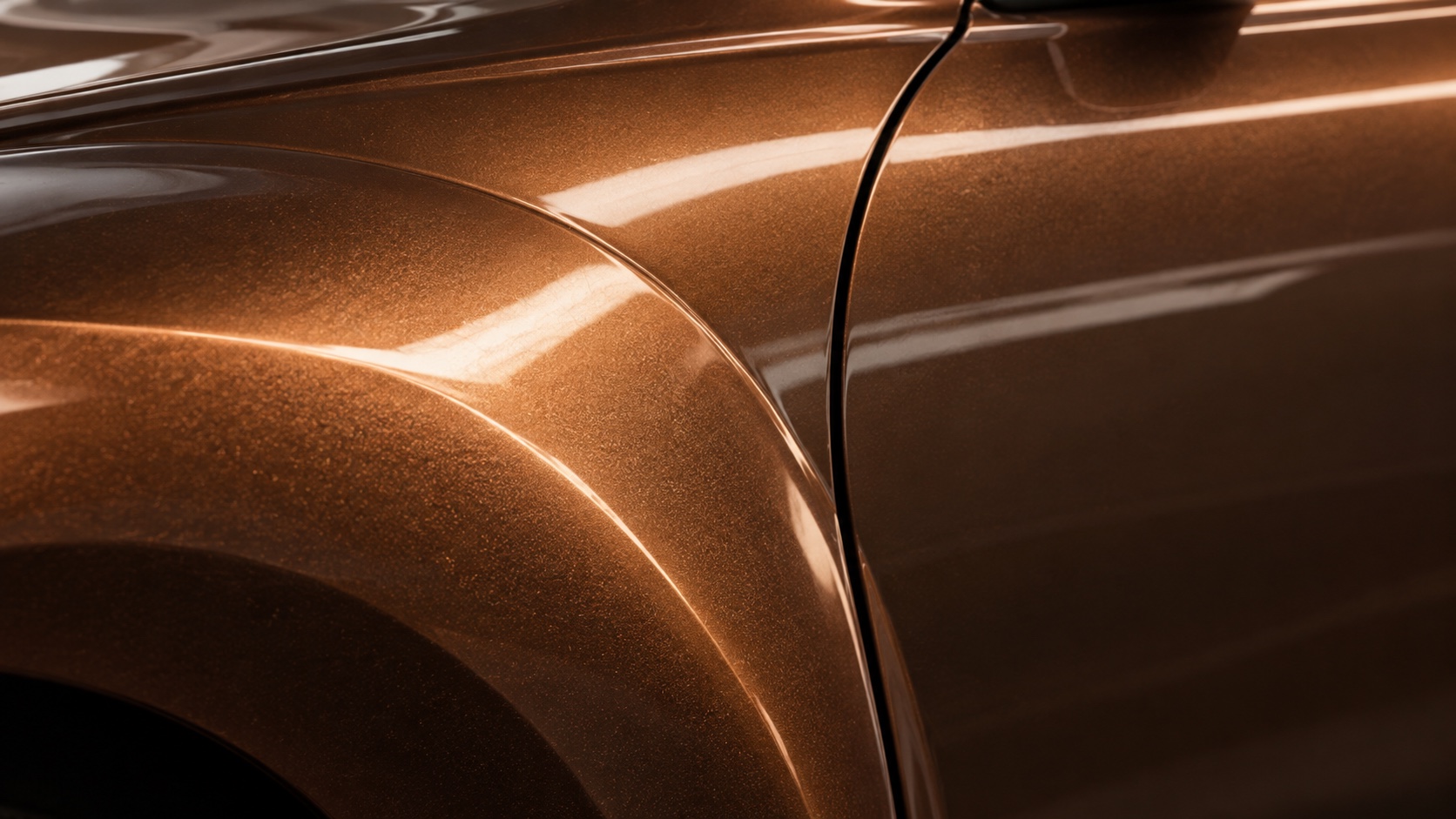 Visual study of reflections on an automotive finish